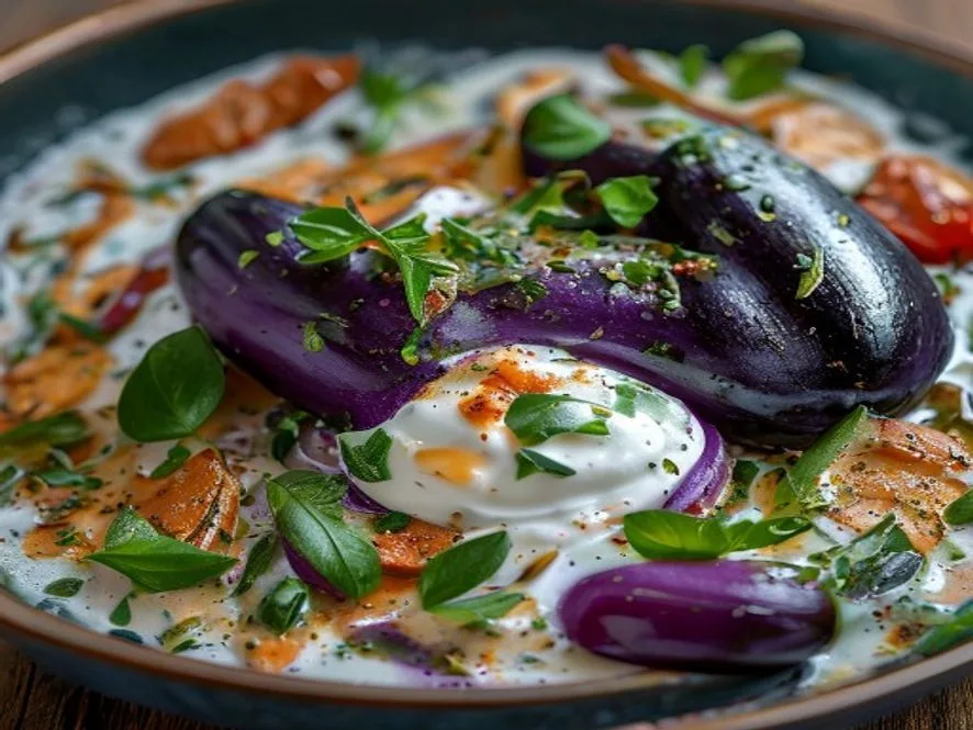 بادمجان شکم پر سریع و خوشمزه